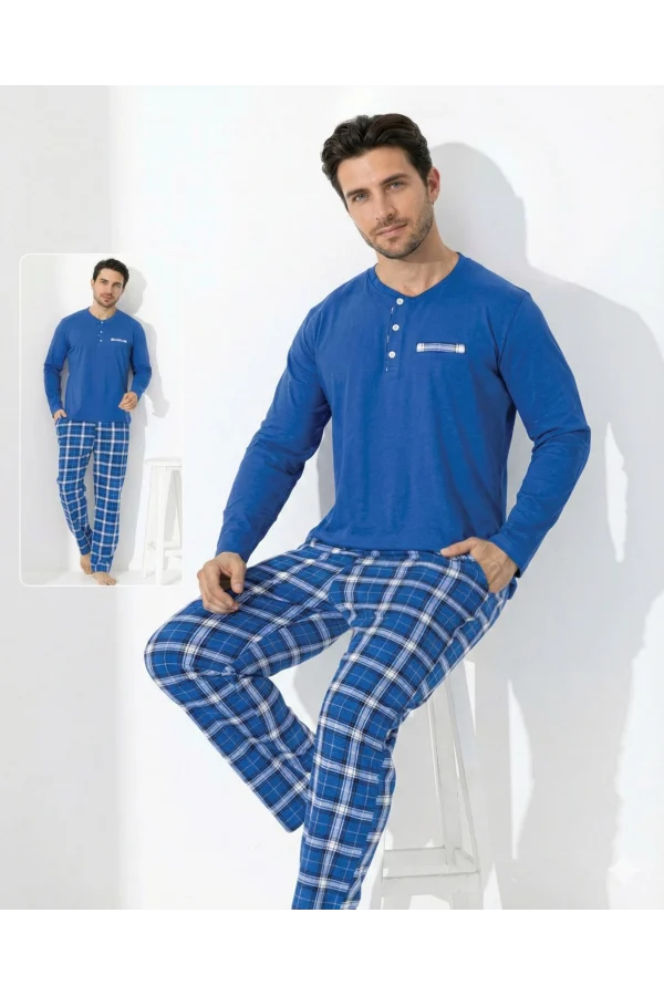Boyraz 0645 Erkek Uzun Kol Penye Pijama Takımı