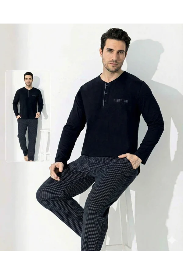 Boyraz 0690 Erkek Uzun Kol Penye Pijama Takımı
