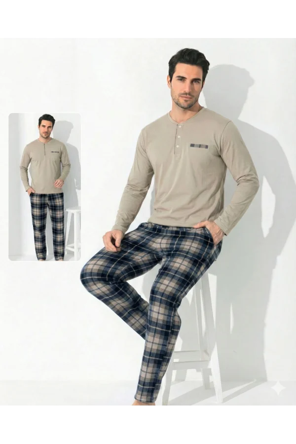Boyraz 0697 Erkek Uzun Kol Penye Pijama Takımı
