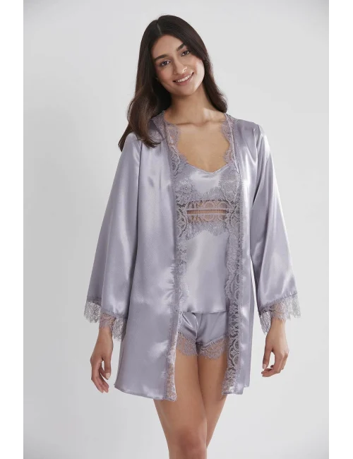 Pierre Cardin 2490 Bayan Sabahlıklı Saten Şort Takım