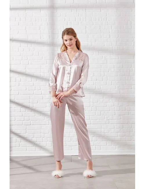 Pierre Cardin 6625 Kısa Gecelikli 6lı İpek Set