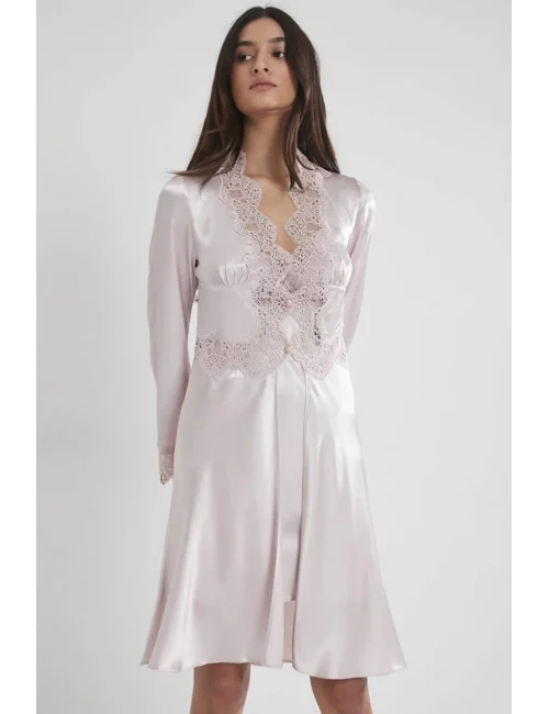 Pierre Cardin 6335 6lı Saten Gecelik Sabahlık Takım