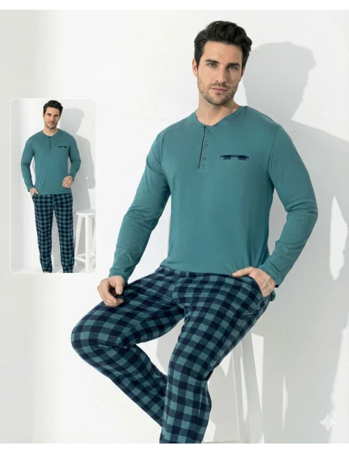 Boyraz 0689 Erkek Uzun Kol Penye Pijama Takımı