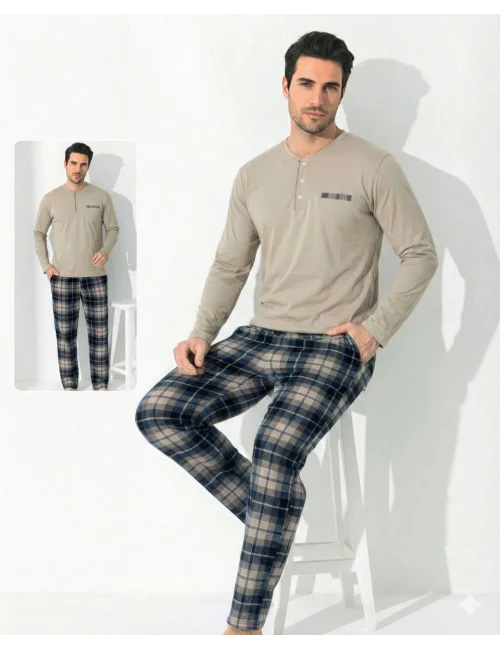 Boyraz 0697 Erkek Uzun Kol Penye Pijama Takımı