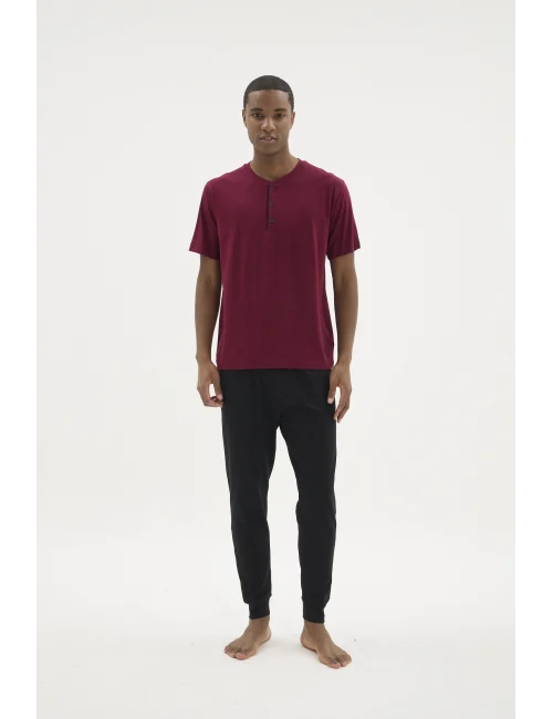 Kocabey KKT-26155 Erkek Midi Yaka Pijama Takımı