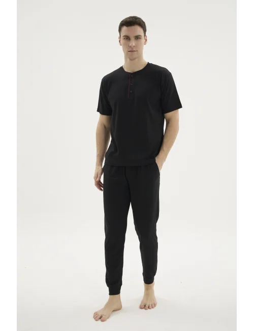Kocabey KKT-26155 Erkek Midi Yaka Pijama Takımı