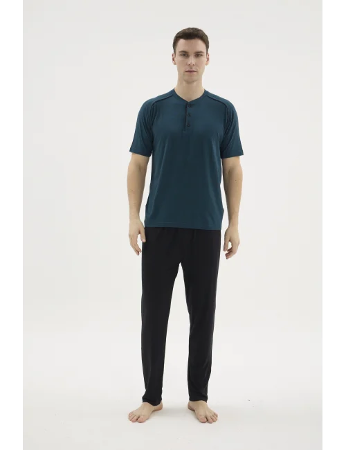 Kocabey KKT-26153 Erkek Midi Yaka Pijama Takımı