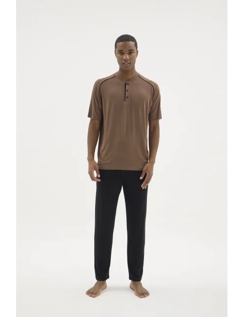 Kocabey KKT-26153 Erkek Midi Yaka Pijama Takımı