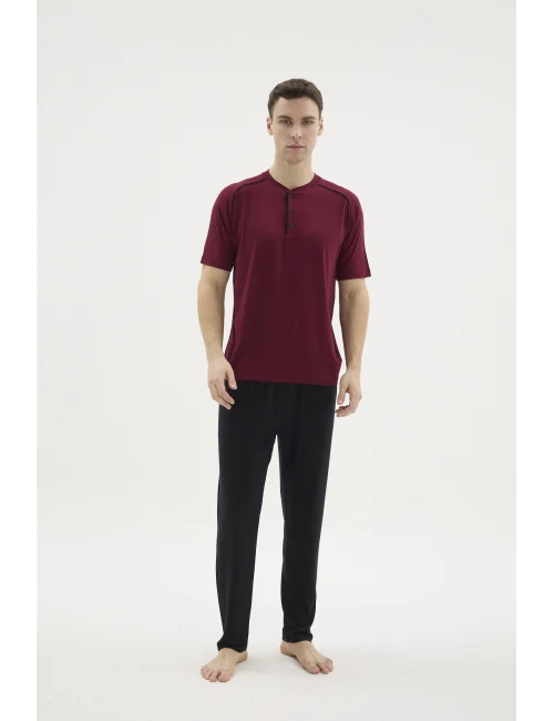 Kocabey KKT-26153 Erkek Midi Yaka Pijama Takımı