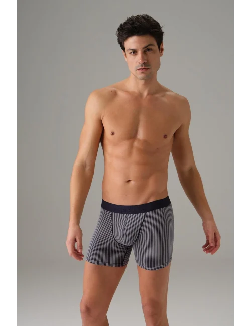 Doreanse 1866 Erkek Modal Çizgi Desenli Normal Paça Boxer