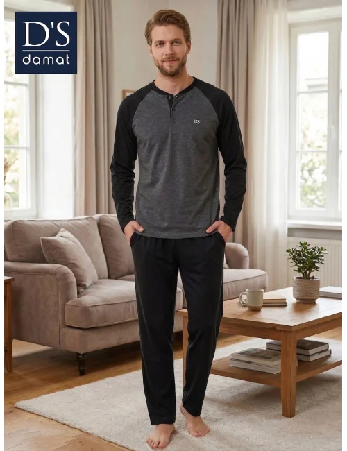 Ds Damat 2603 Erkek Mavenck Uzun Kol Pijama Takımı