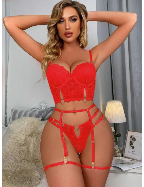For Dreams 8406 Seksi Siyah Büstiyerli Takım
