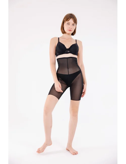 Freshness 0007 Lazer Kesim Tül Yüksek Bel Şort Korse