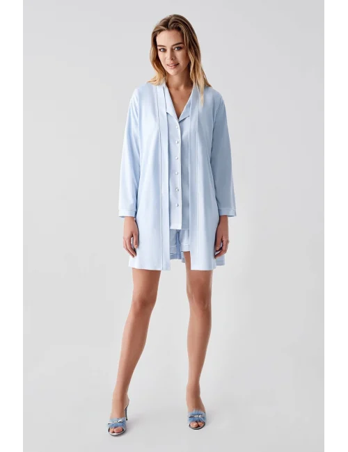 Freshness 324 Kadın 4Lü Sabahlıklı Şorlu Pijama Takımı