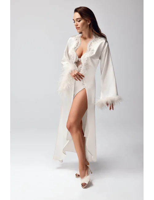 Freshness 9950-GS Saten Ortişli Gecelik Sabahlık Takım