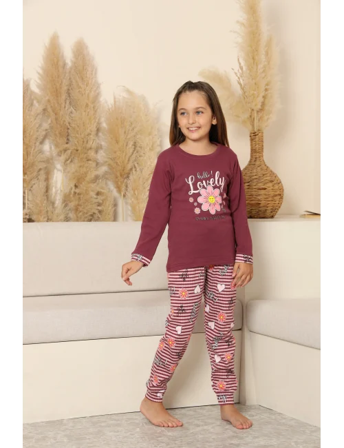 Kapitex 8219 Kız Çocuk Uzun Kol Pijama Takımı