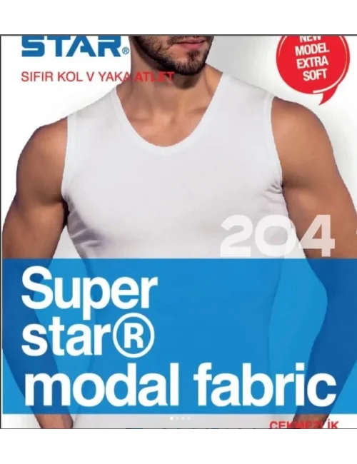 Star 204 Modal Sıfır Kol V-Yaka Atlet