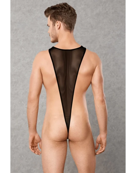 Doreanse 3014 Erkek Polyamid Siyah Transparan Fantezi Bodysuit