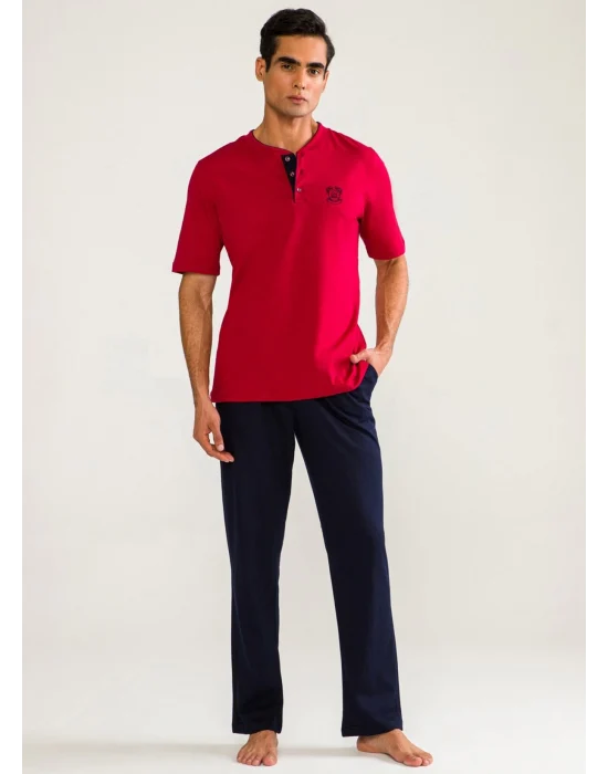 DS Damat 02000 Kısa Kol 3lü Erkek Pijama Takımı