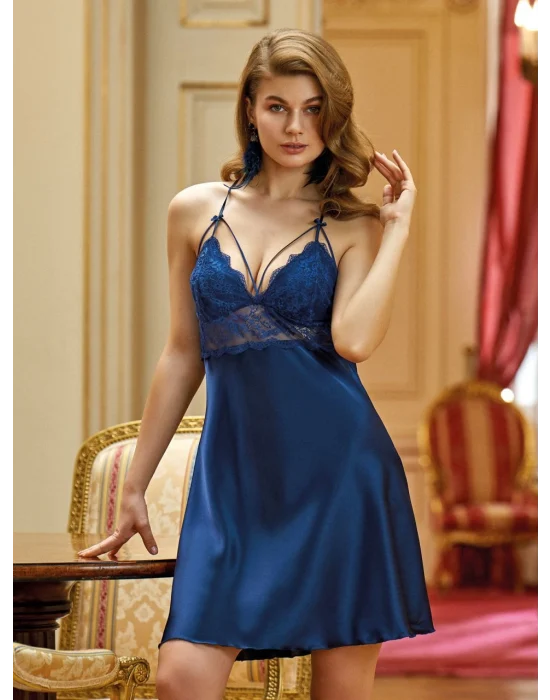 Nurteks 5428 Kısa Saten Gecelik