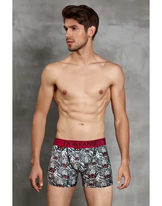 Doreanse 1812 Erkek Tiger Modal Çok Renkli Baskılı Torbalı Normal Paça Boxer