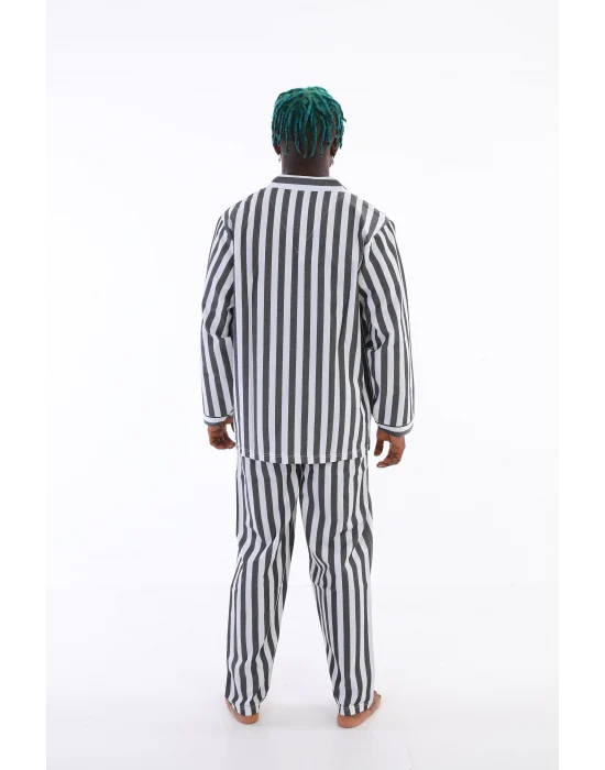 Kocabey 4007 Uzun Kol Çizgili Gaffur Erkek Pijama Takım