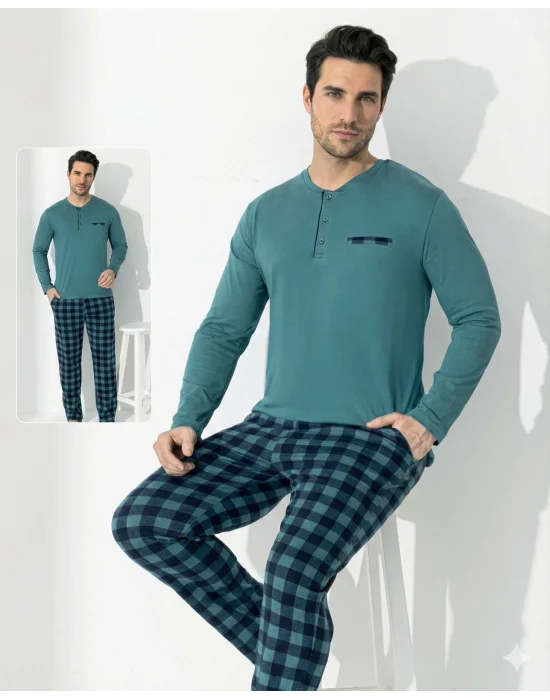 Boyraz 0689 Erkek Uzun Kol Penye Pijama Takımı