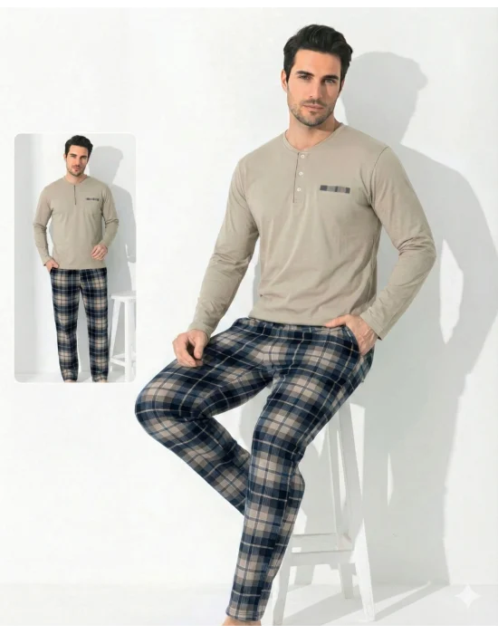 Boyraz 0697 Erkek Uzun Kol Penye Pijama Takımı
