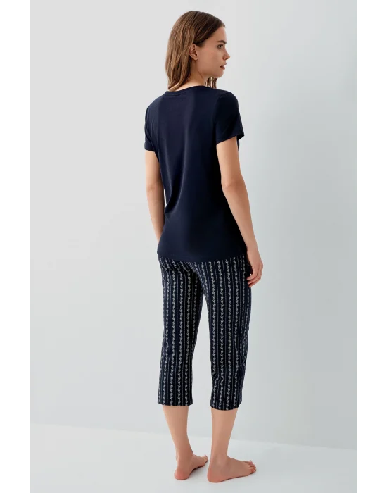 Pierre Cardin PC9207-S Kadın Kapri Kısa Kol Pijama Takımı