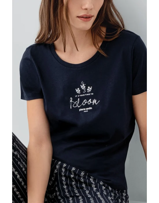 Pierre Cardin PC9207-S Kadın Kapri Kısa Kol Pijama Takımı