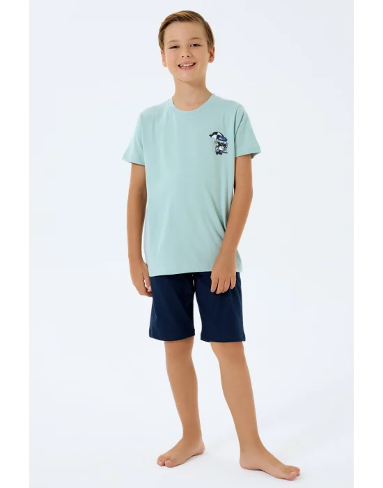 RolyPoly 3813-G Erkek Çocuk Kısa Kol Pijama Takımı