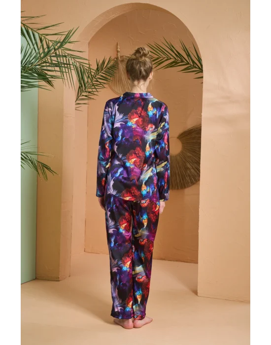PJS 27079 Kadın Düğmeli Pijama Takımı