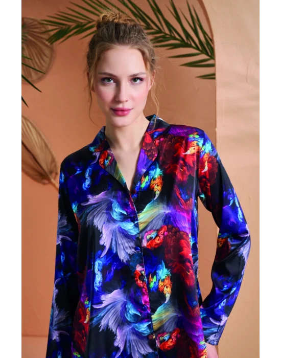 PJS 27079 Kadın Düğmeli Pijama Takımı