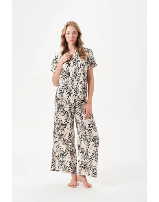 PJS 29049 Kadın Düğmeli Pijama Takım