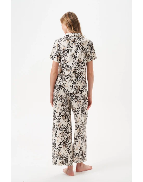 PJS 29049 Kadın Düğmeli Pijama Takım