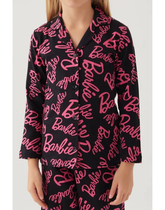 Barbie 1767-3 Kız Çocuk Gömlek Pijama Takımı