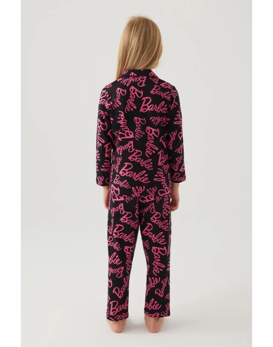 Barbie 1767-3 Kız Çocuk Gömlek Pijama Takımı