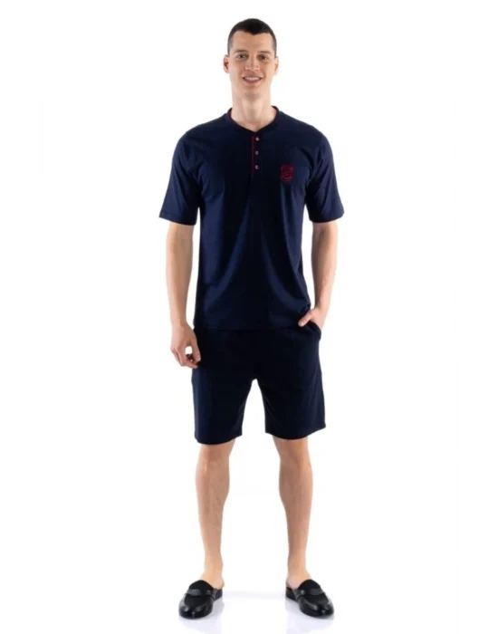 DS Damat 02000 Kısa Kol 3lü Erkek Pijama Takımı