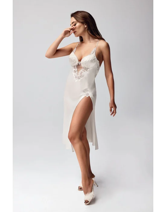 Freshness 9950-GS Saten Ortişli Gecelik Sabahlık Takım
