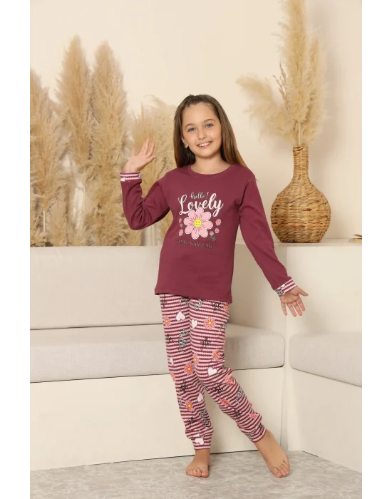 Kapitex 8219 Kız Çocuk Uzun Kol Pijama Takımı
