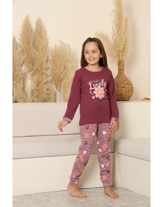 Kapitex 8219 Kız Çocuk Uzun Kol Pijama Takımı