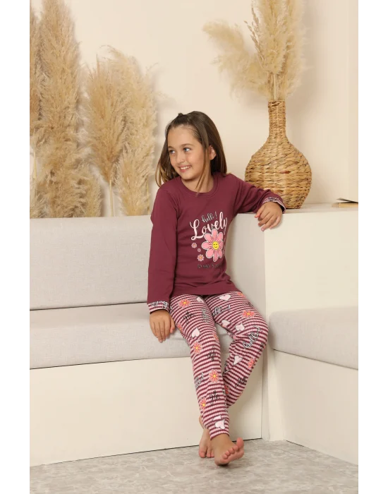 Kapitex 8219 Kız Çocuk Uzun Kol Pijama Takımı