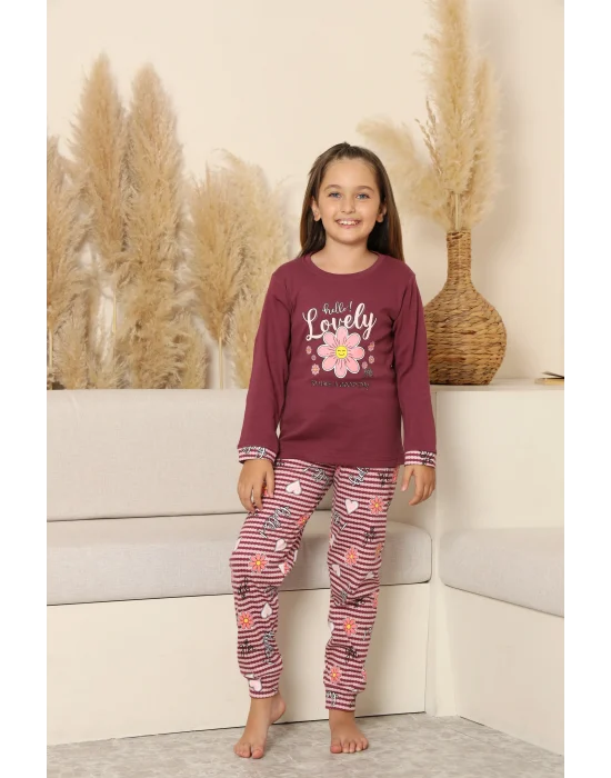 Kapitex 8219 Kız Çocuk Uzun Kol Pijama Takımı
