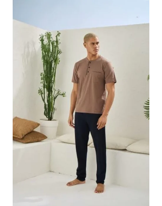 Kocabey 2090 Erkek Midi Yaka Pijama Takım