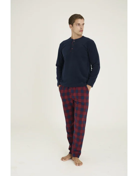 Kocabey 7304 Erkek Midi Yaka Pijama Takım