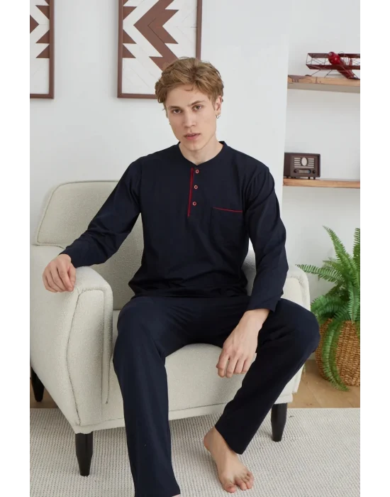 Kocabey 9111 Battal Erkek Midi Yaka Pijama Takımı
