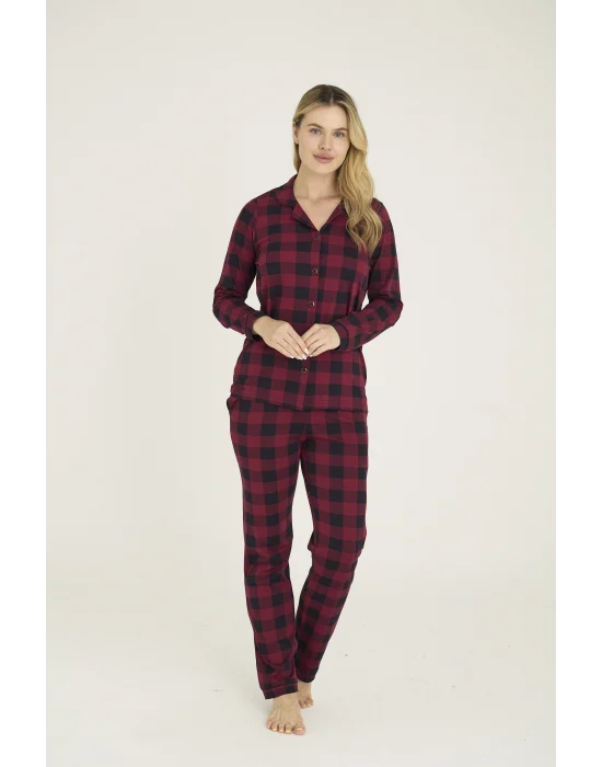 Kocabey 9209-K Kadın Apaj Yaka Pijama Takım