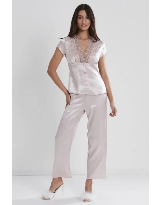 Pierre Cardin 6325 6lı Saten Gecelik Sabahlık Takım