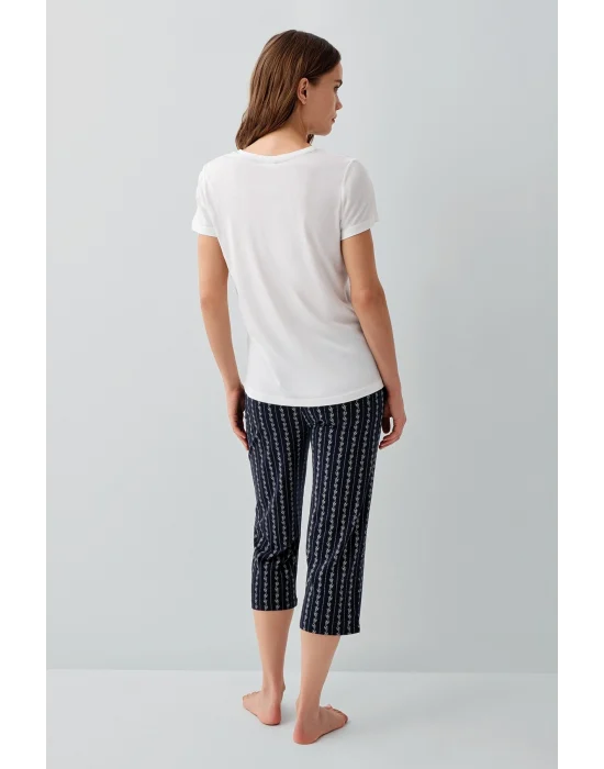 Pierre Cardin PC9207-S Kadın Kapri Kısa Kol Pijama Takımı