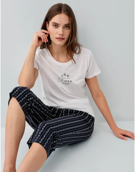 Pierre Cardin PC9207-S Kadın Kapri Kısa Kol Pijama Takımı